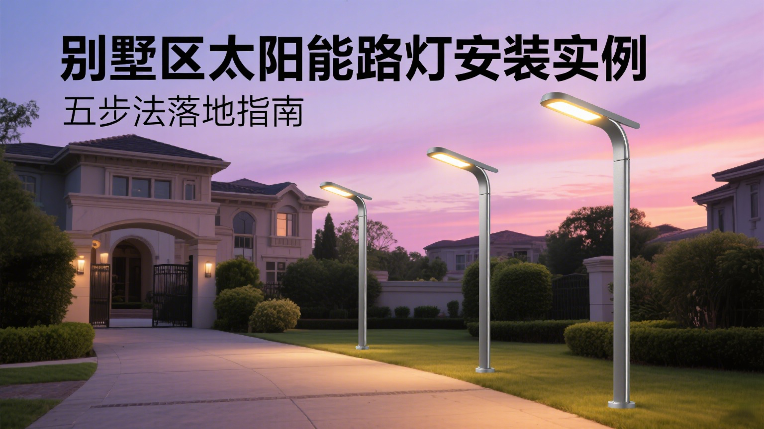 別墅區太陽能路燈安裝實例 封面圖