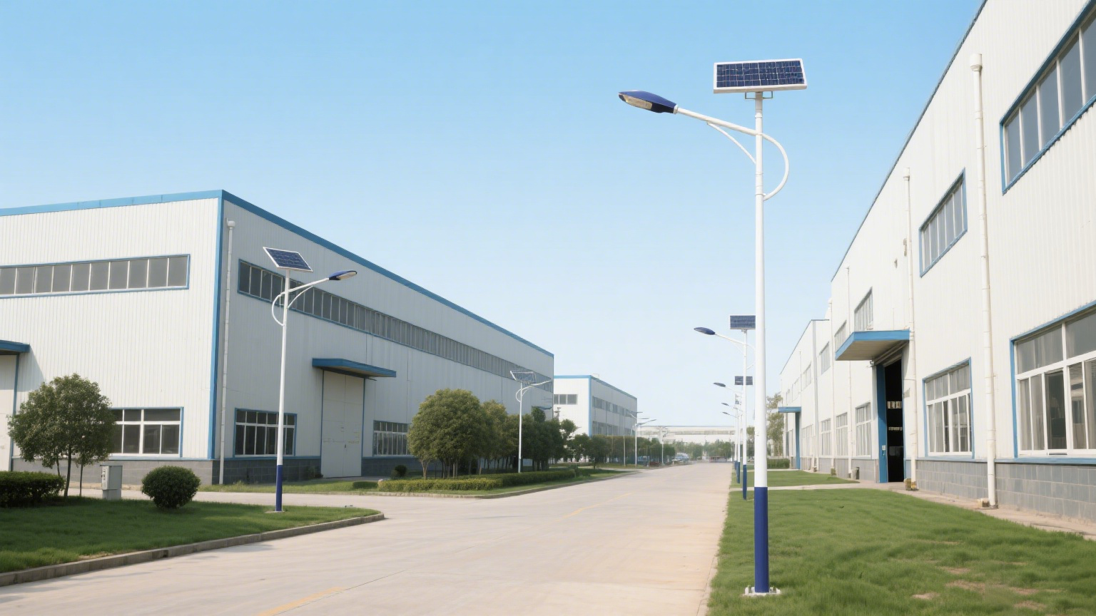廠區(qū)太陽(yáng)能路燈安裝方案 參數(shù)示意