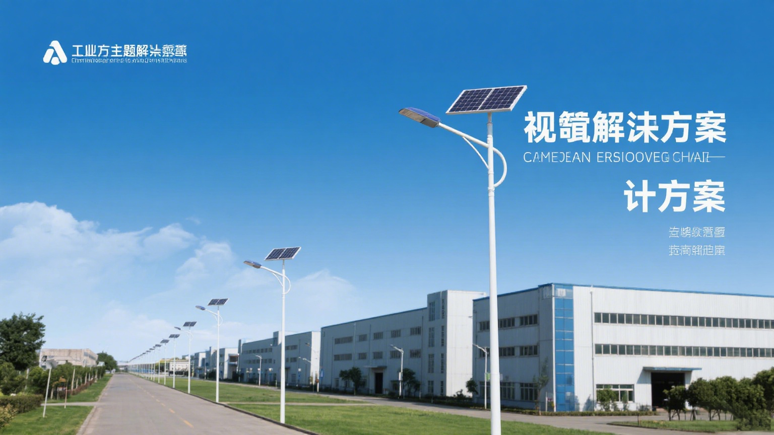 廠區(qū)太陽(yáng)能路燈安裝方案 效果示意